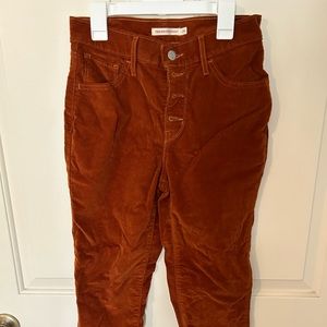 724 High Rise Slim Straight Women’s Corduroy Pants Rust Color